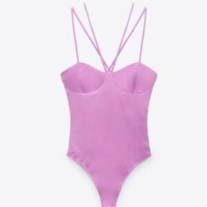 NWT Zara Satin Bodysuit